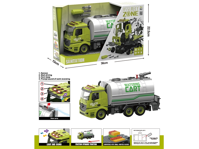 DIY ASSEMBLE FRICTION FARMER TRUCK W/LIGHT & MUSIC( INCLUDED BATTERY ) - HP1190289