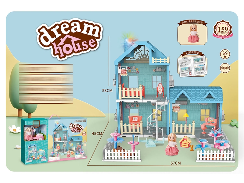DIY ASSEMBLE VILLA W/LIGHT & SPRAY & 4.5