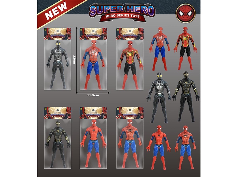 17CM SPIDER MAN W/LIGHT，6ASST - HP1190517