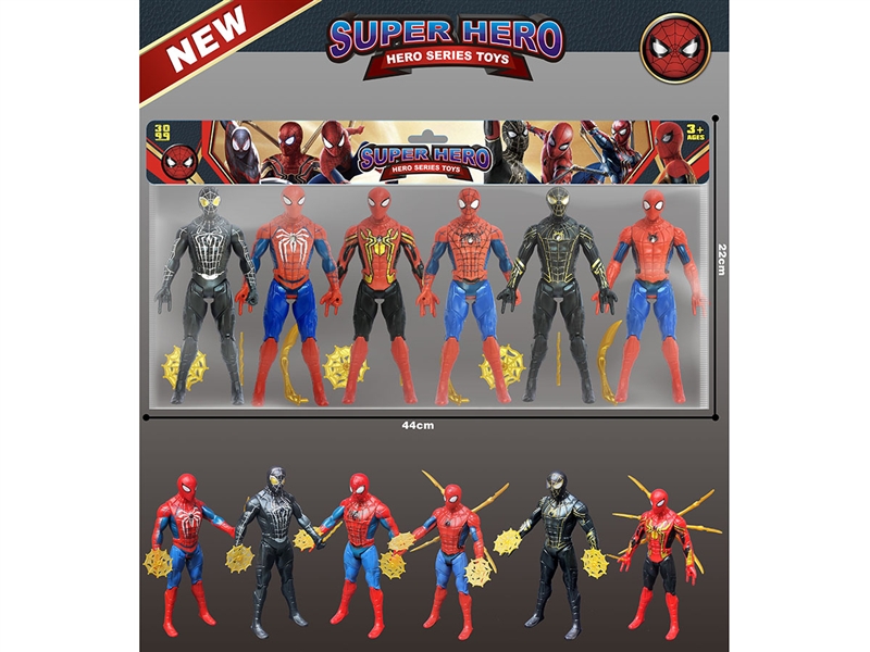 17CM SPIDER MAN W/WEAPON & LIGHT，6PCS - HP1190520
