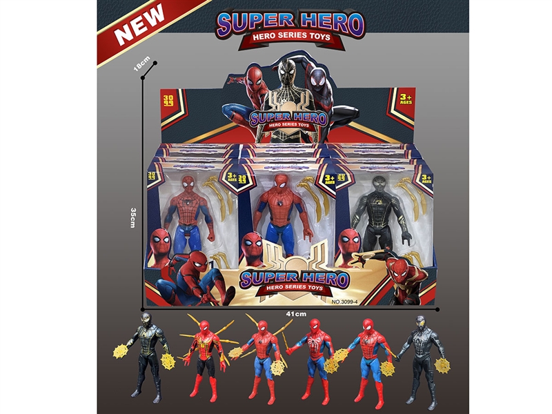 17CM SPIDER MAN W/WEAPON & LIGHT，12PCS/DISPLAY BOX - HP1190528