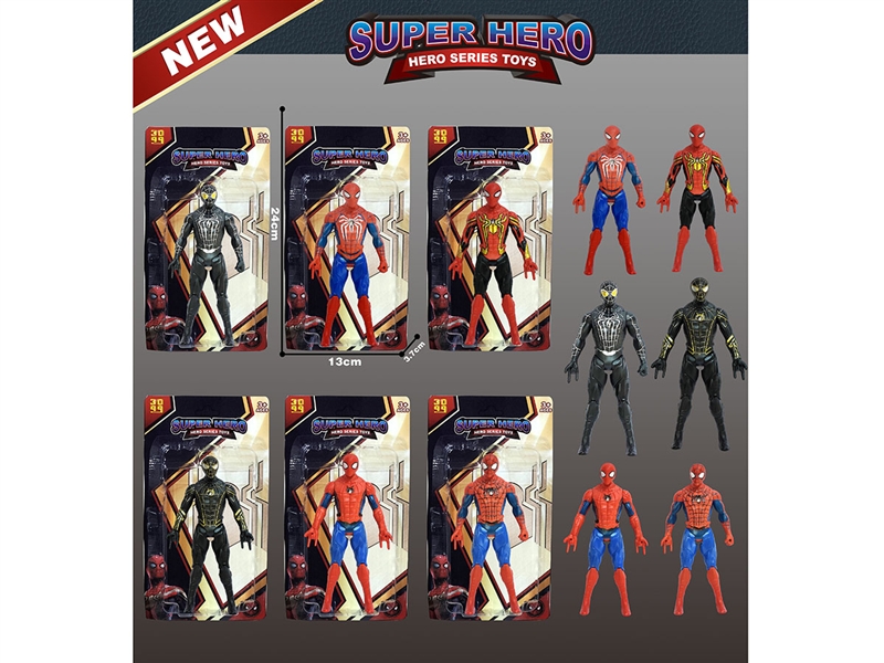 17CM SPIDER MAN W/WEAPON & LIGHT，6ASST - HP1190529