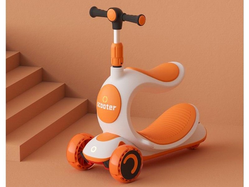 SCOOTER W/SEAT，YELLOW/GREEN/ORANGE/GRAY - HP1191335