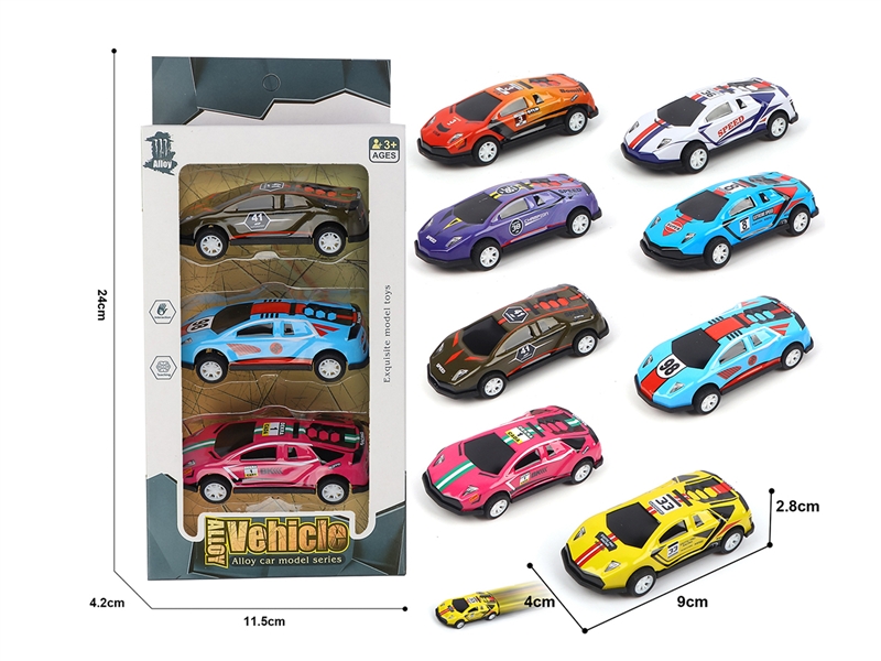 1:48 PULL BACK DIE CAST CAR 3PCS - HP1191845