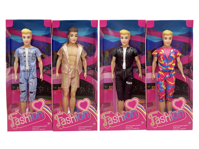 新款11寸真人芭比男人Barbie实心5关节身体4款混装（可换彩盒） - HP1192148