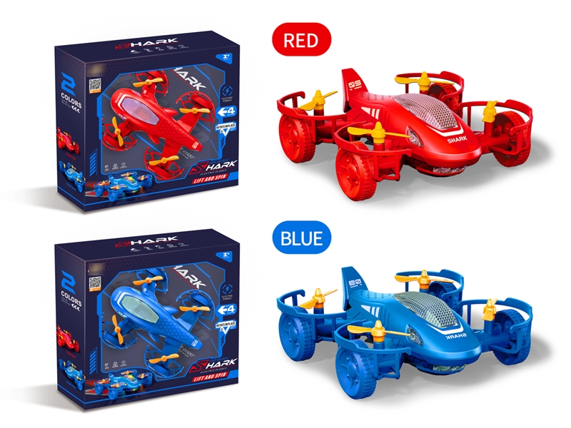 B/O  QUAD-COPTER W/LIGHT & MUSIC & 360°ROTATION，RED/BLUE（NOT INCLUDED BATTERY） - HP1192167