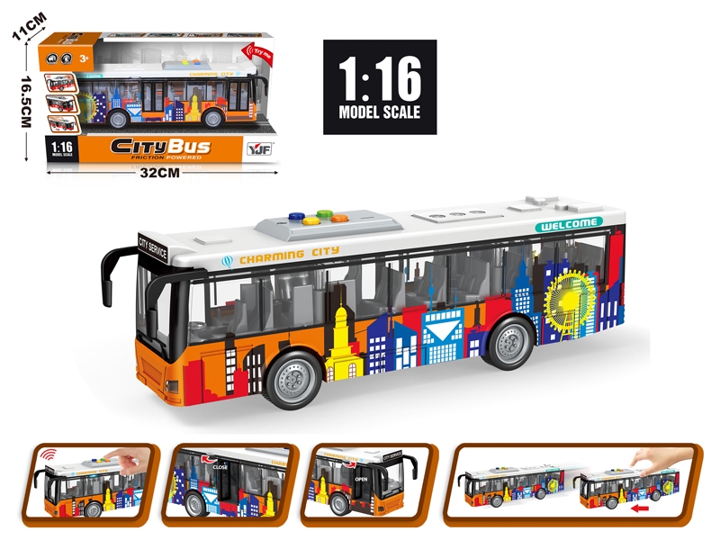 1:16 FRICTION CITY BUS W/LIGHT & SOUND (INCLUDED BATTERY) - HP1192786