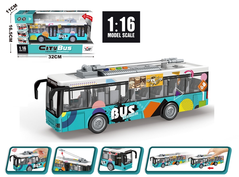 1:16 FRICTION CITY BUS W/LIGHT & SOUND (INCLUDED BATTERY) - HP1192788