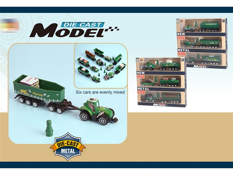FREE WAY DIE CAST  FARMER TRUCK W/TOW TRUCK，3PCS，2ASST - HP1193374