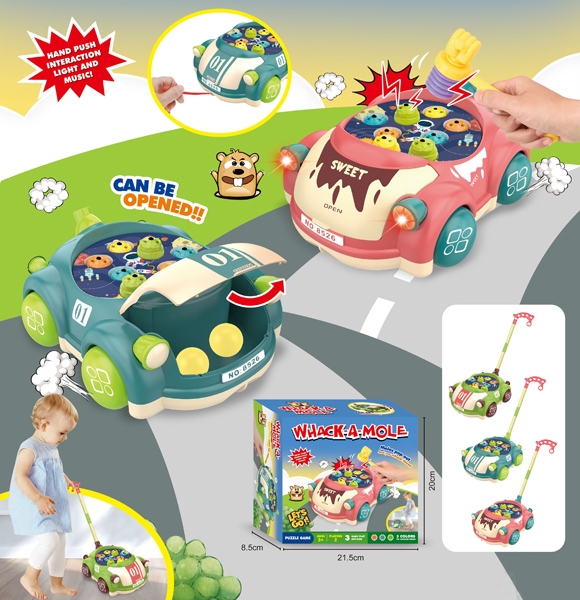 PUSH CAR  + WHAC-A-MOLE W/LIGHT & MUSIC (3 COLORS) - HP1193555