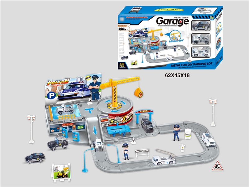 PARKING LOT W/DIE-CAST FREE WAY CAR 3 PCS (48 PCS) - HP1195048