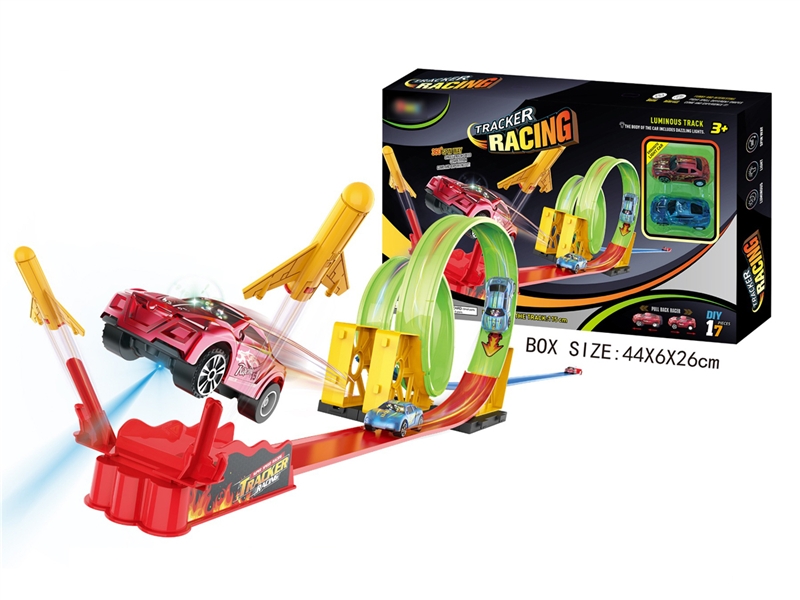 DIE-CAST PULL BACK LUMINOUS TRACK RACING CAR (17 PCS) - HP1195054