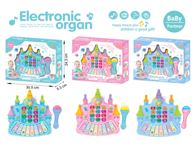 ELECTRONIC ORGAN W/LIGHT & MICROPHONE (2 COLORS) - HP1195092