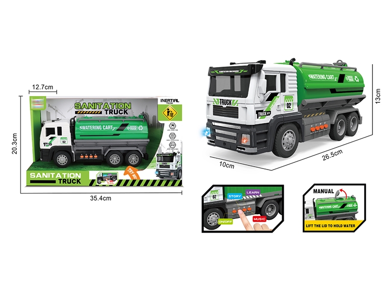 1:14 FRICTION SANITATION TRUCK W/LIGHT & MUSIC - HP1195508