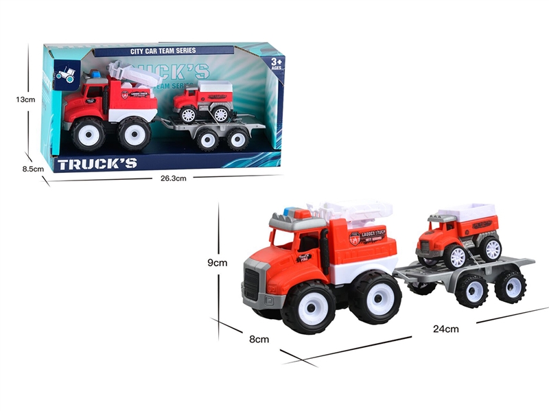 FRICTION FIRE TRUCK W/PULL BACK CAR - HP1197528
