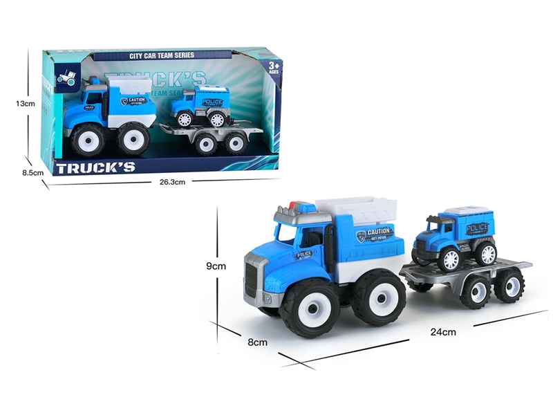 FRICTION POLICE TRUCK W/PULL BACK CAR - HP1197530
