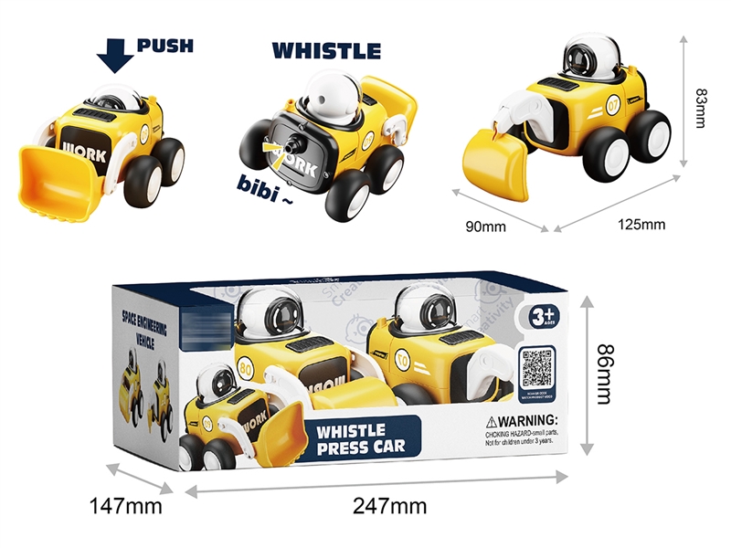 PRESS & GO CONSTRUCTION TRUCK W/WHISTLE 2PCS - HP1198348