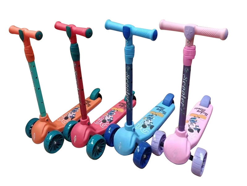 SCOOTER W/LIGHT，BLUE/PINK/ORANGE/RED - HP1198452
