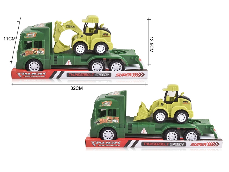 FRICTION TOW TRUCK W/FREE WAY MILITARY CAR,2ASST - HP1198711