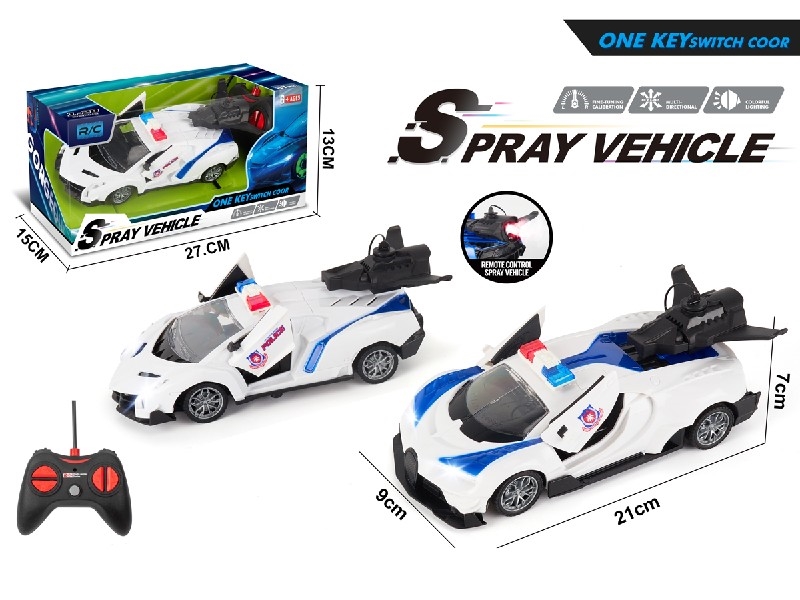 1：20一键开门带喷雾灯光功能遥控跑车(2款混装警车版) - HP1199050