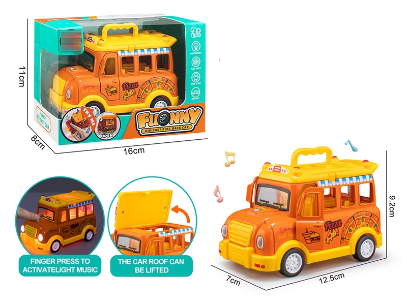 PULL BACK DIE CAST CAR W/LIGHT & MUSIC & DOOR CAN OPEN - HP1199357