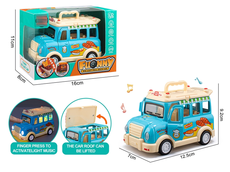 PULL BACK DIE CAST CAR W/LIGHT & MUSIC & DOOR CAN OPEN - HP1199358
