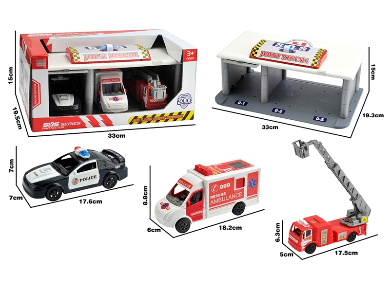 PARKING LOT W/FRICTION CAR 3PCS - HP1199571