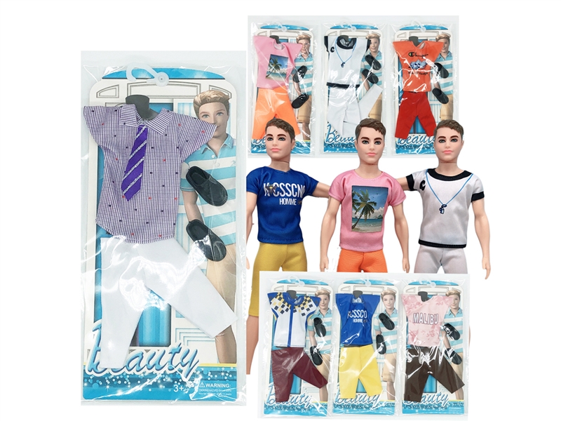 多款混装11寸男士套装衣服加配件底板OPP高透袋 - HP1199810