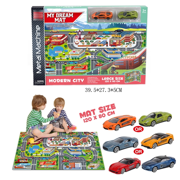 ROAD MAP+1:64 FREE WAY DIE CAST CAR,120*80cm - HP1200715