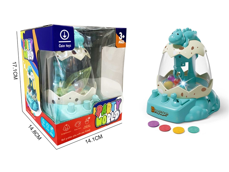 DINOSAUR CLAMP BALL MACHINE W/LIGHT & MUSIC - HP1201259