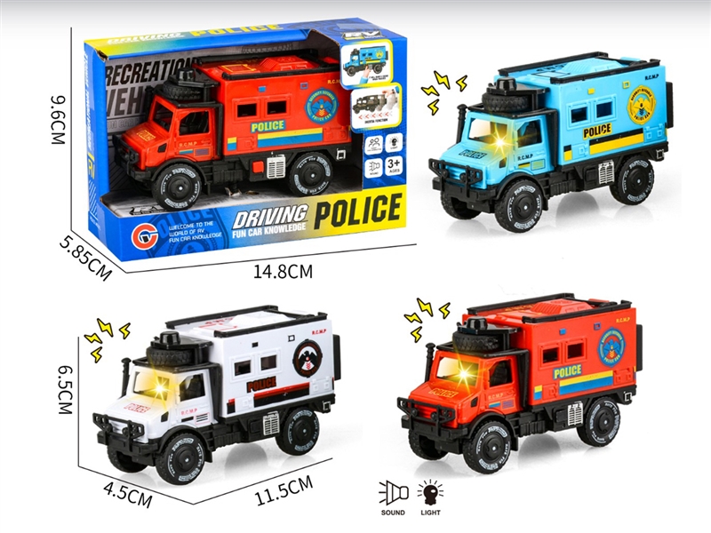 FRICTION CAR W/LIGHT & SOUND,3COLOURS - HP1202091