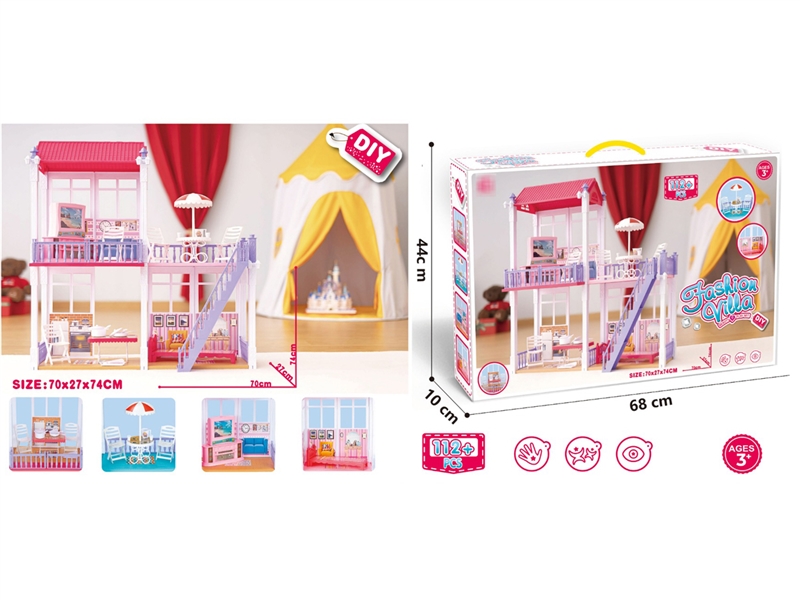 DIY ASSEMBLE VILLA W/DOLL 2PCS - HP1202110
