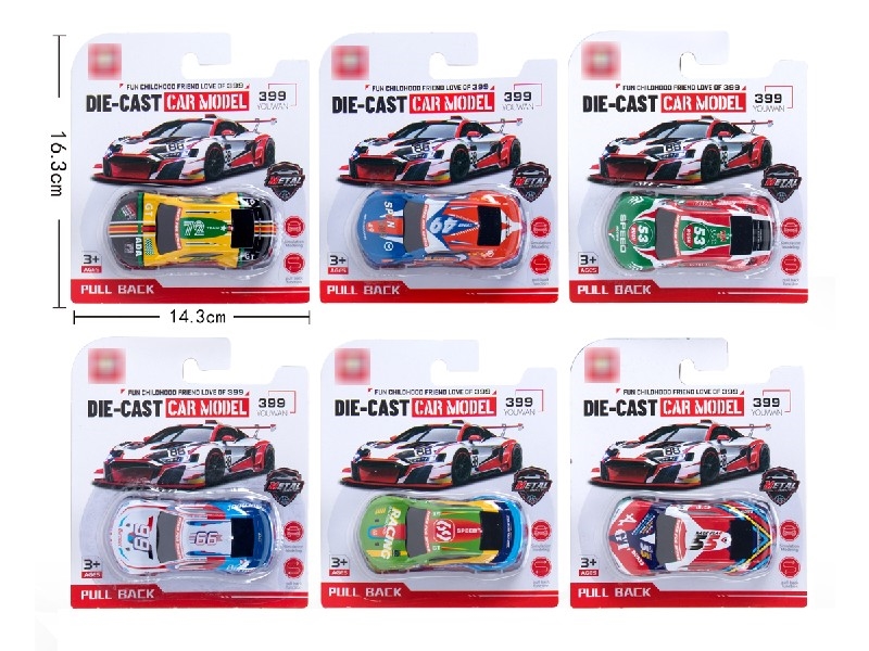 PULL BACK DIE-CAST CAR 6PCS - HP1202216