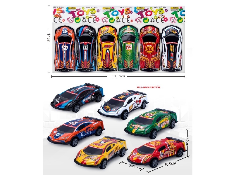 PULL BACK DIE-CAST CAR 6PCS - HP1202217