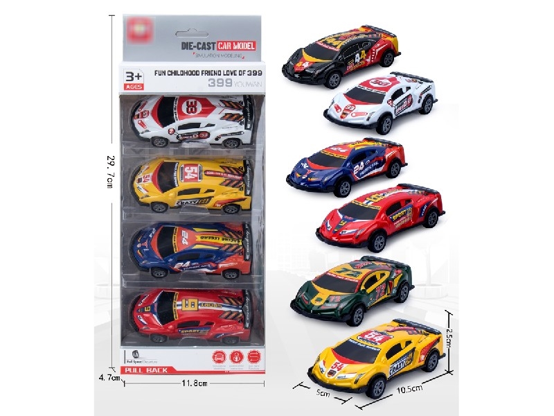 PULL BACK DIE-CAST CAR 6PCS - HP1202221