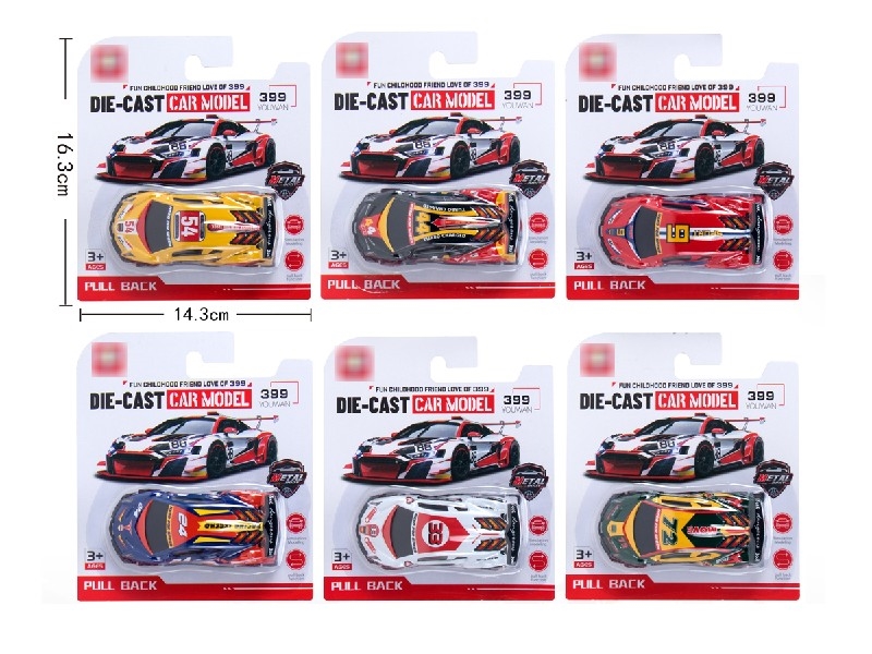 PULL BACK DIE-CAST CAR 6PCS - HP1202222