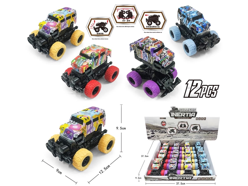 FRICTION COLLISION CAR , 12PCS/DISPLAY BOX - HP1202638