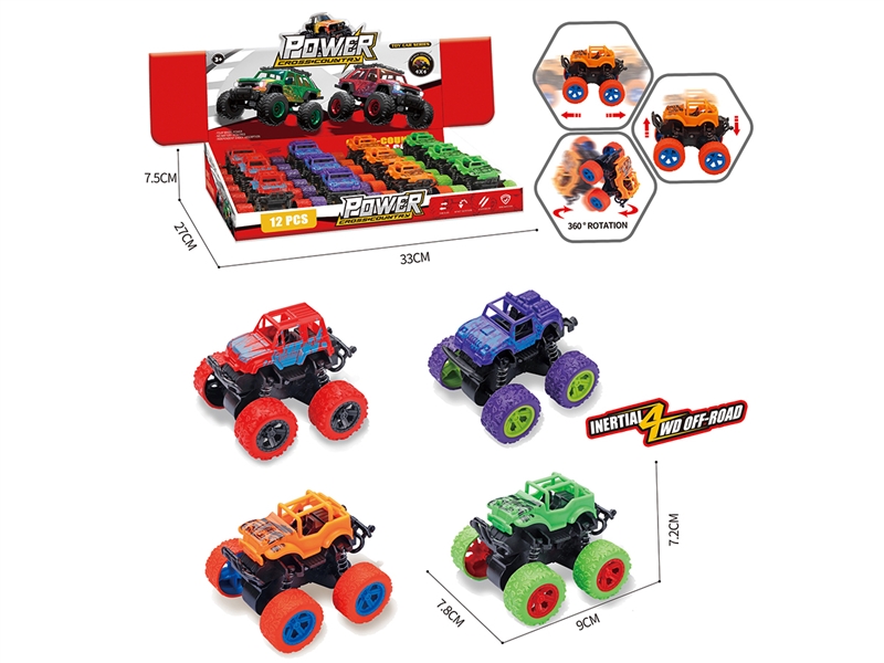 FRICTION STUNT CAR , 12PCS/DISPLAY BOX - HP1202724