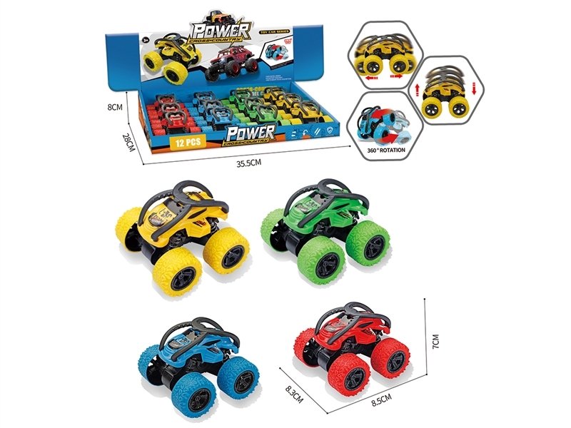 FRICTION STUNT CAR , 12PCS/DISPLAY BOX - HP1202726