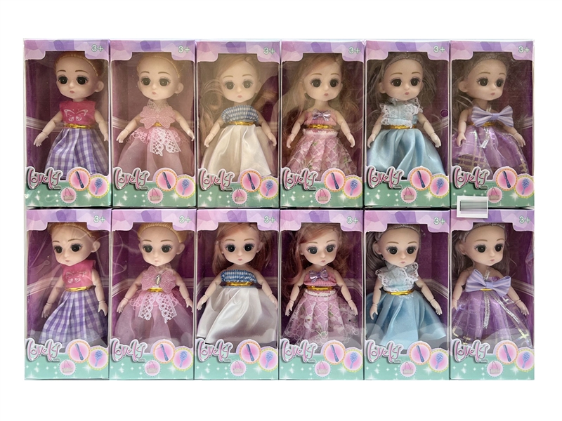 6寸印眼多关节精品娃娃（12PCS） - HP1202798
