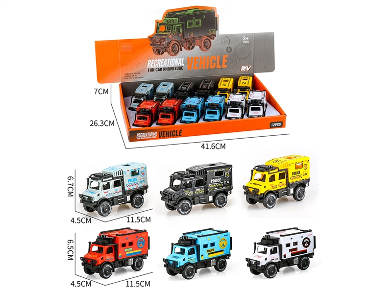 FRICTION POLICE CAR , 12PCS/DISPLAY BOX - HP1202829