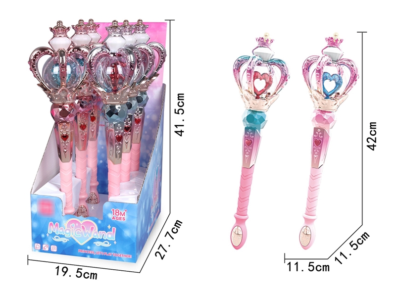 女孩声光音乐皇冠魔法电动棒（6PCS） - HP1203810