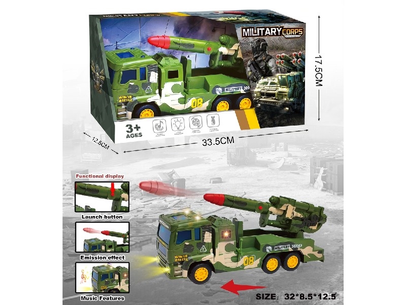 FRICTION MILITARY CAR W/LIGHT & MUSIC - HP1204512