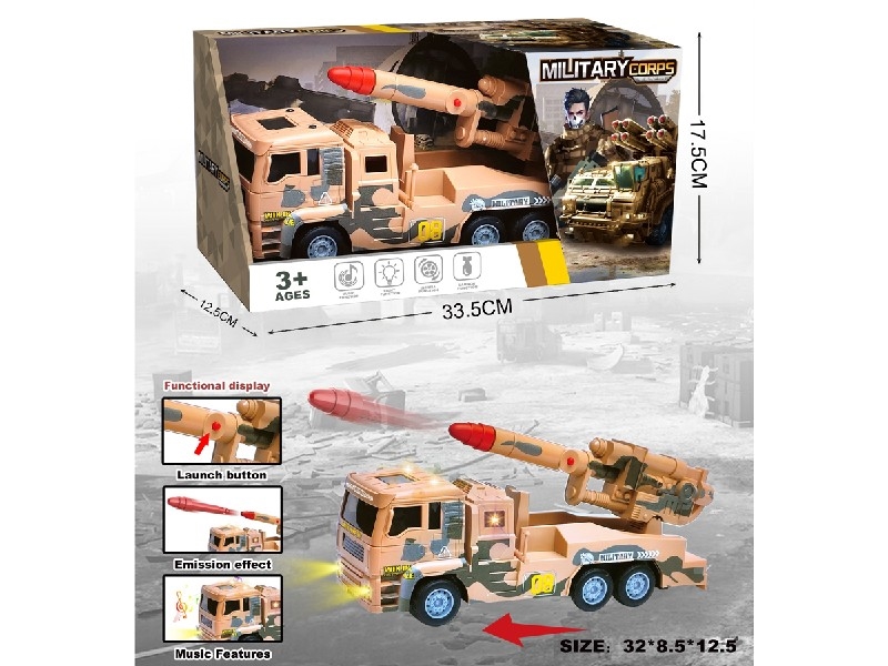 FRICTION MILITARY CAR W/LIGHT & MUSIC - HP1204517