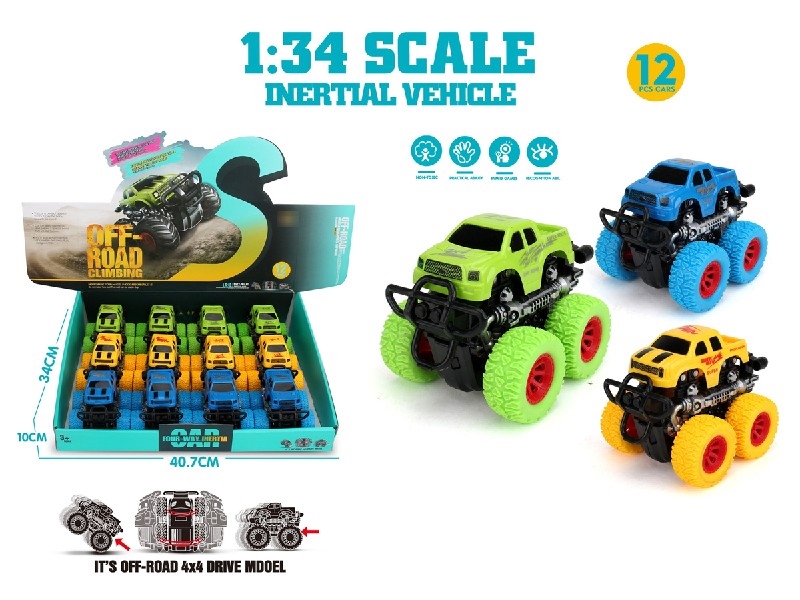 FRICTION 4-WHEEL DRIVE CAR , 12PCS/DISPLAY BOX - HP1205222