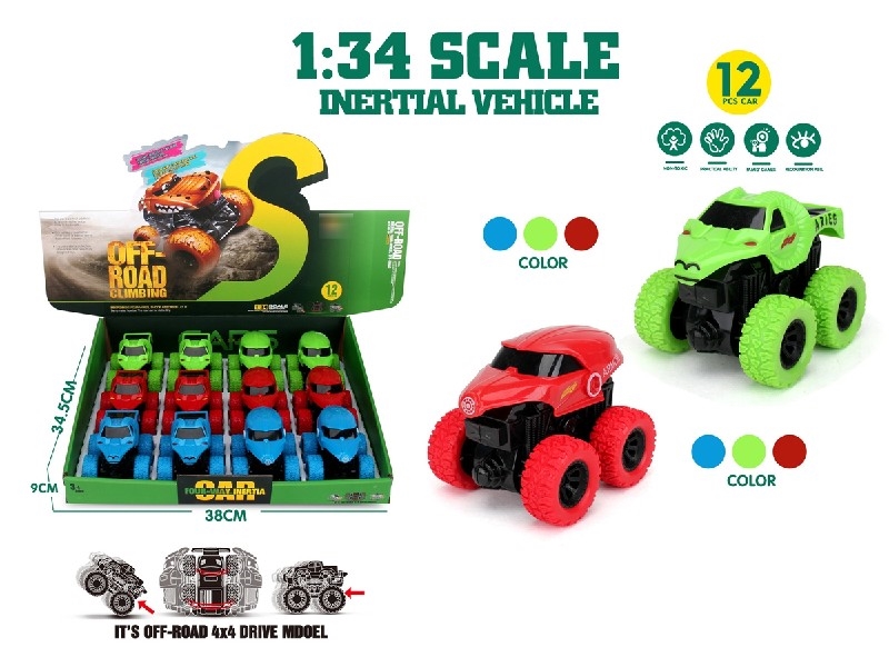 FRICTION 4-WHEEL DRIVE CAR , 12PCS/DISPLAY BOX - HP1205226