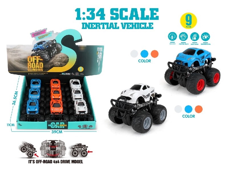 360°REVOLVE DOUBLE FRICTION STUNT CAR , 9PCS/DISPLAY BOX - HP1205231