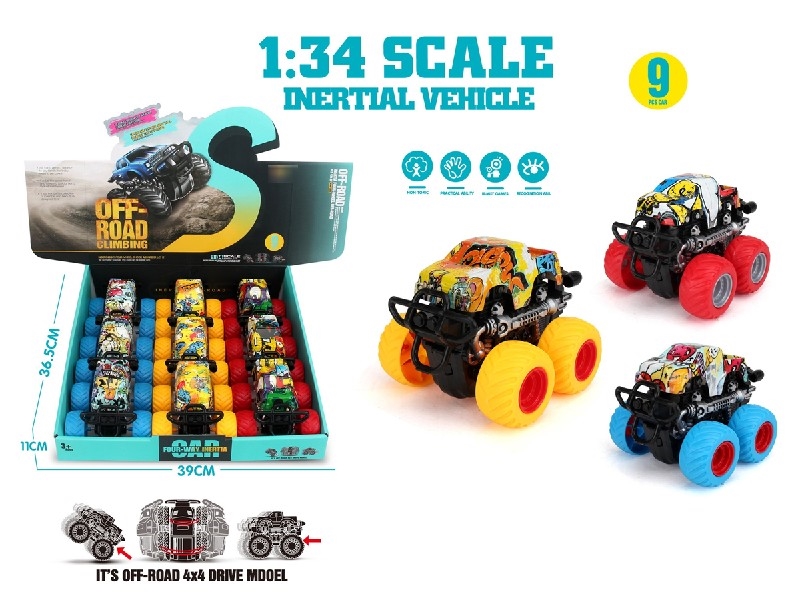360°REVOLVE DOUBLE FRICTION STUNT CAR , 9PCS/DISPLAY BOX - HP1205233