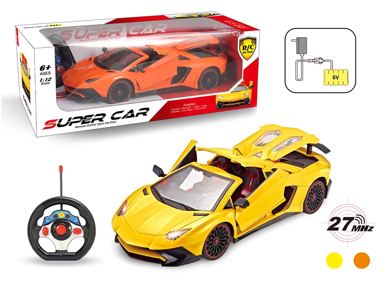 1:12 R/C CAR W/CAN OPEN THE DOOR,RED/YELLOW/ORANGE - HP1205513