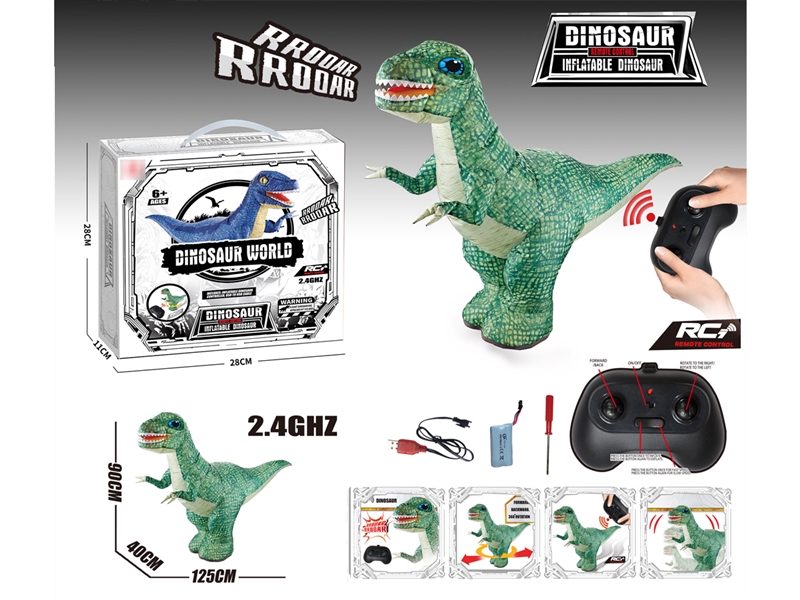 2.4G PNEUMATIC R/C DINOSAUR( INCLUDED BATTERY)BLUE/GREEN - HP1206358